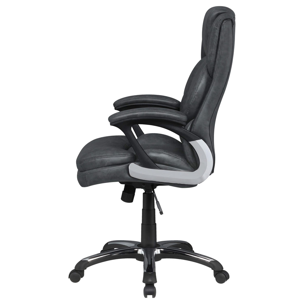 Silla de escritorio ajustable tapizada Nerris para oficina en casa, color gris