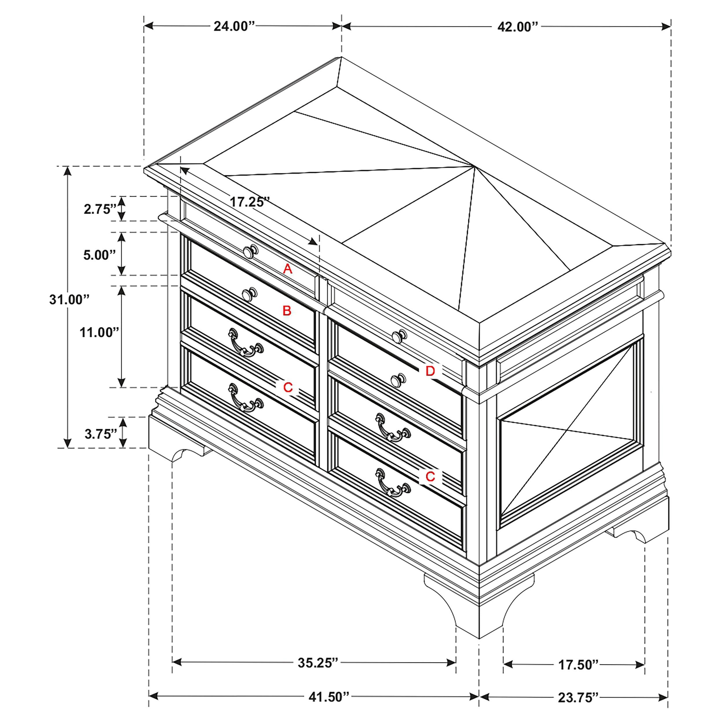 Hartshill 5-drawer Home Office File Cabinet Burnished Oak