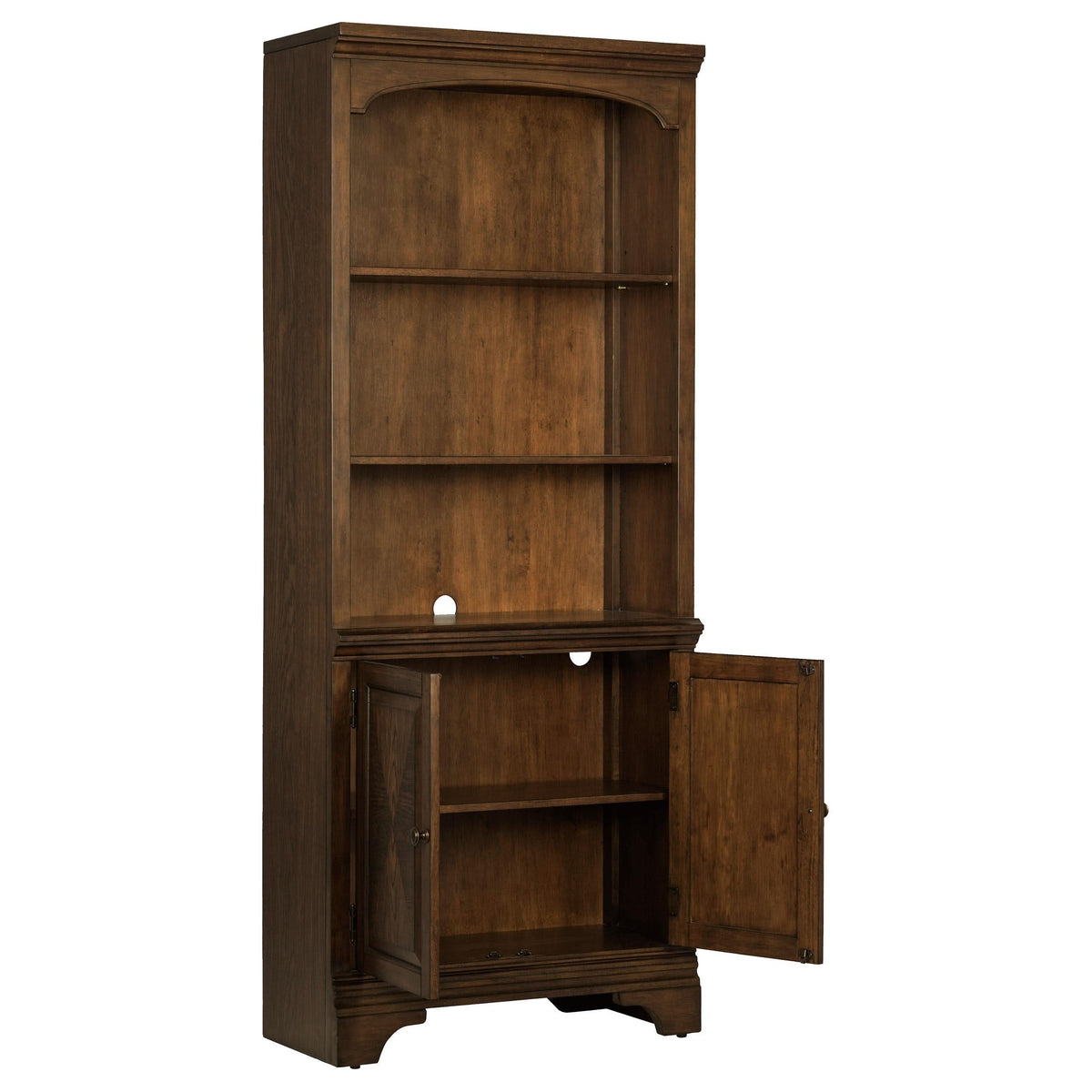 Librería Hartshill de 78 pulgadas con 3 estantes, roble bruñido