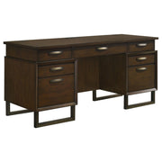 Marshall 66-inch 5-drawer Credenza Office Desk Dark Walnut