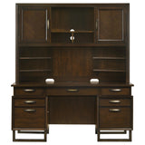 Credenza Marshall de 66 pulgadas con 5 cajones y aparador en nogal oscuro