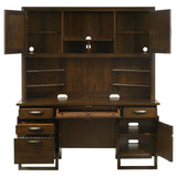 Credenza Marshall de 66 pulgadas con 5 cajones y aparador en nogal oscuro