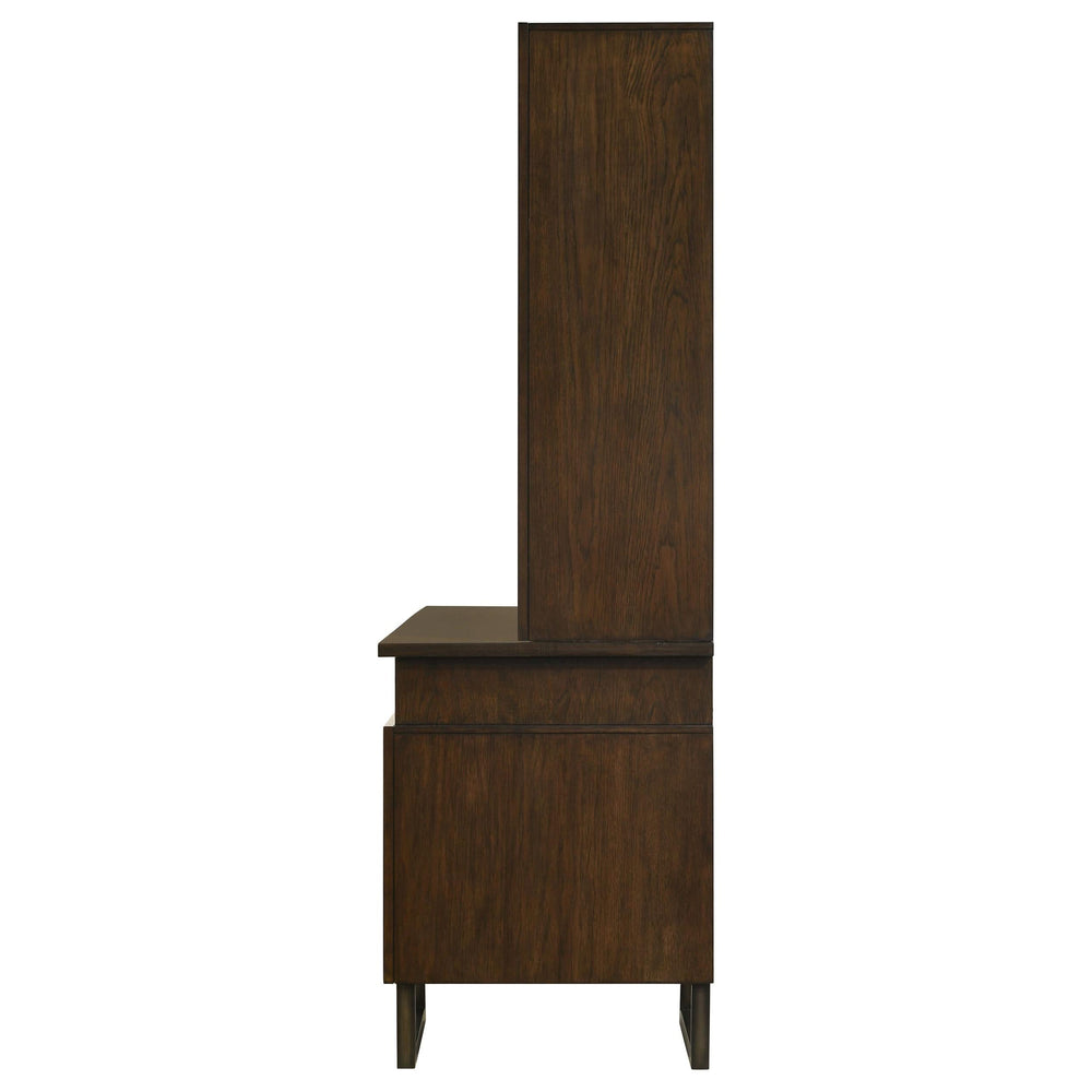 Credenza Marshall de 66 pulgadas con 5 cajones y aparador en nogal oscuro