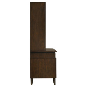 Credenza Marshall de 66 pulgadas con 5 cajones y aparador en nogal oscuro