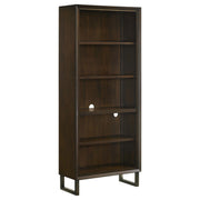 Marshall 76-inch 5-shelf Bookcase Dark Walnut