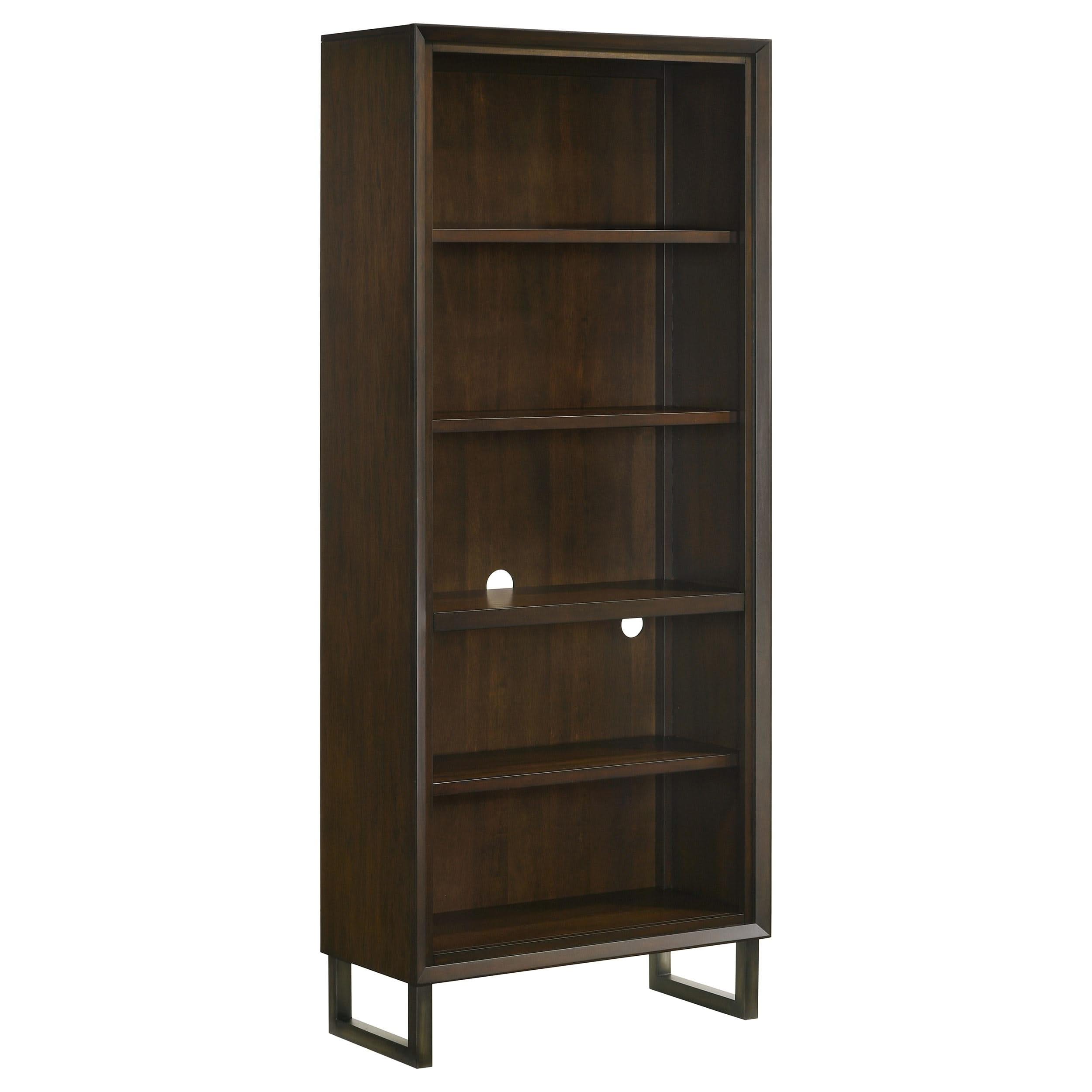 Marshall 76-inch 5-shelf Bookcase Dark Walnut