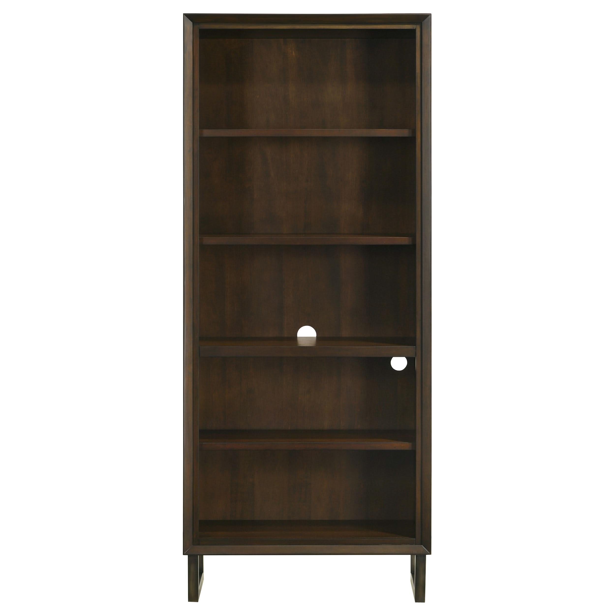 Marshall 76-inch 5-shelf Bookcase Dark Walnut
