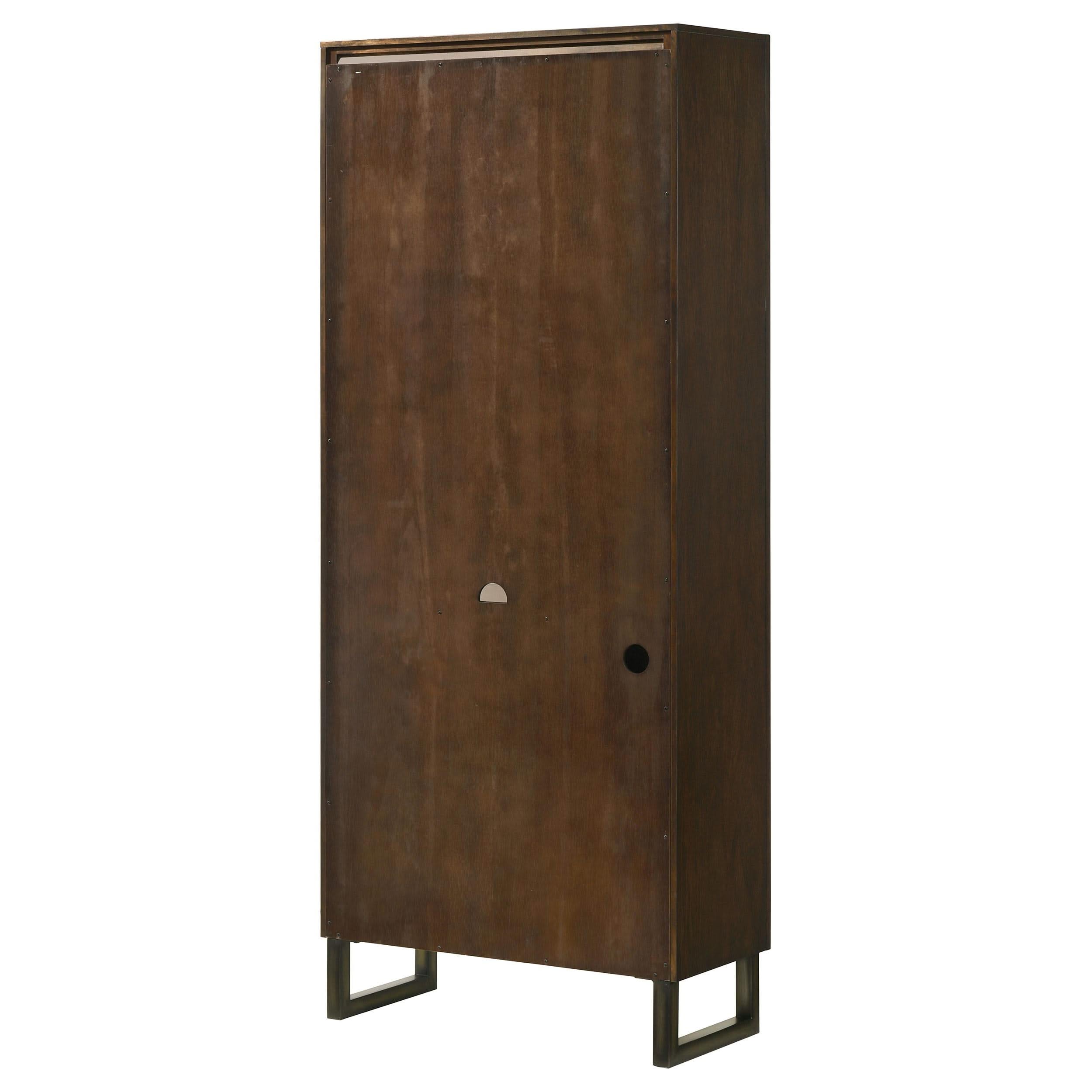 Marshall 76-inch 3-shelf Cabinet Bookcase Dark Walnut