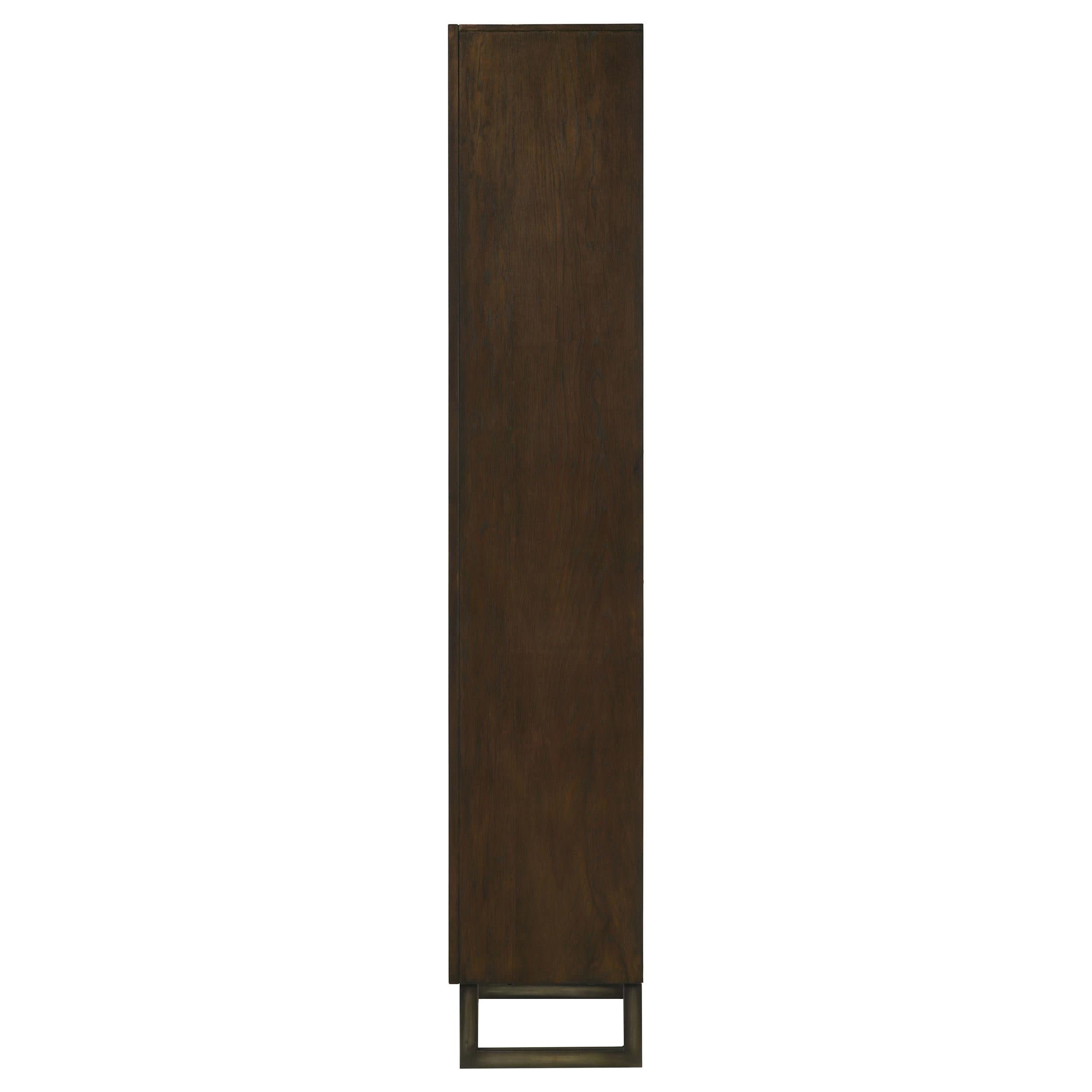 Marshall 76-inch 3-shelf Cabinet Bookcase Dark Walnut