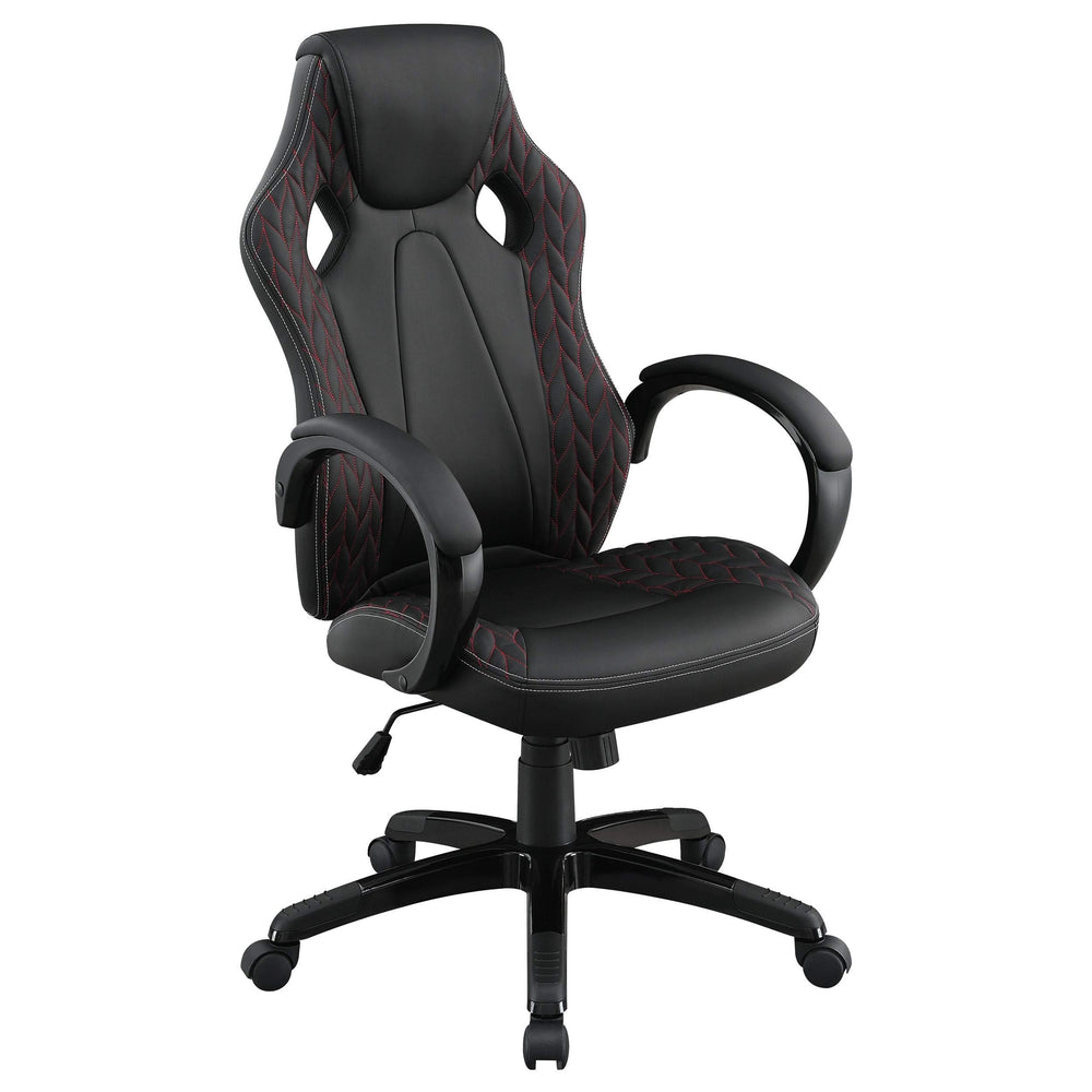 Silla de escritorio ajustable tapizada Carlos para oficina en casa, color negro