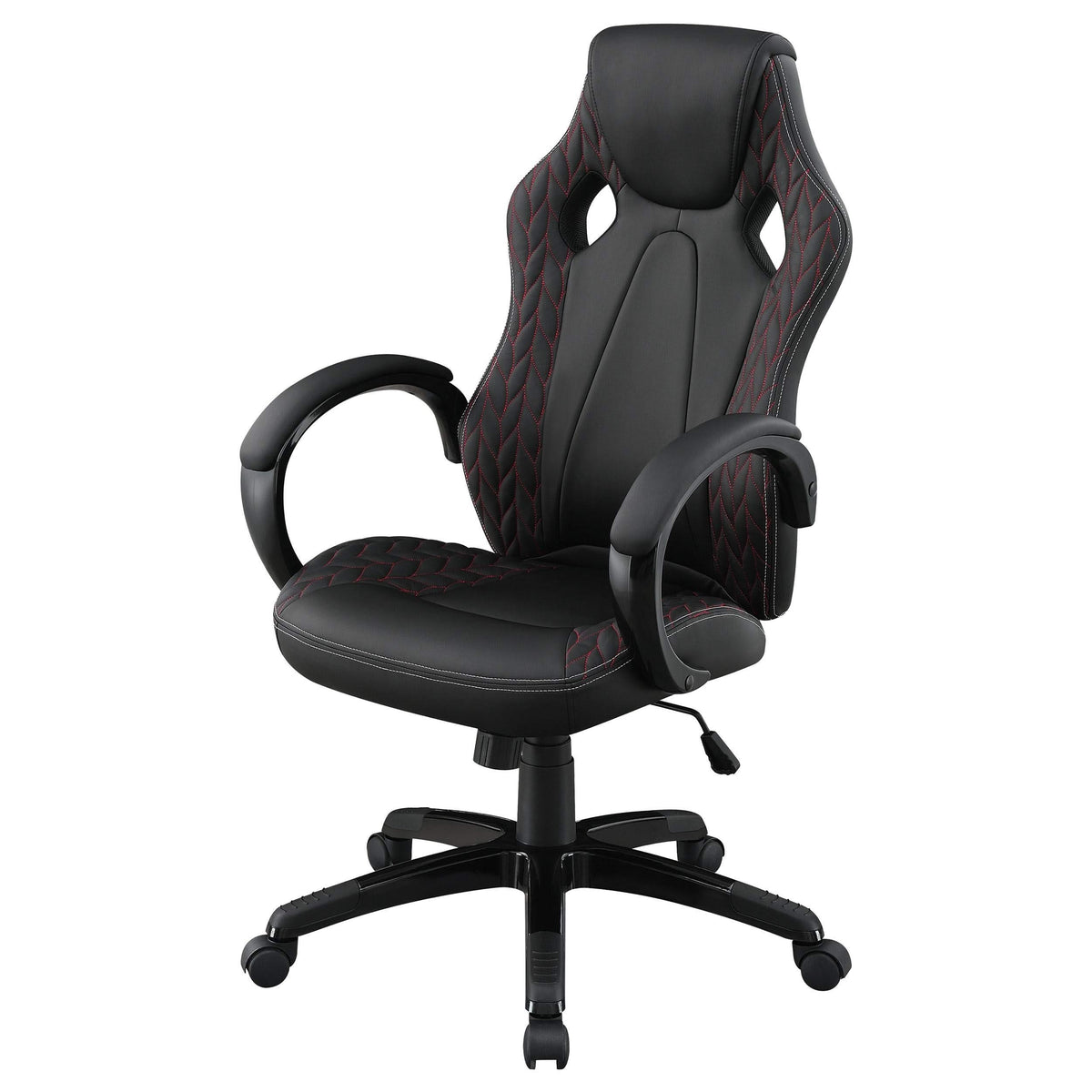 Silla de escritorio ajustable tapizada Carlos para oficina en casa, color negro
