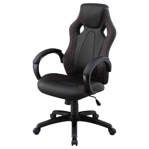 Silla de escritorio ajustable tapizada Carlos para oficina en casa, color negro