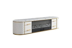 G2012 Marble Top Oval Shape Electric Fireplace