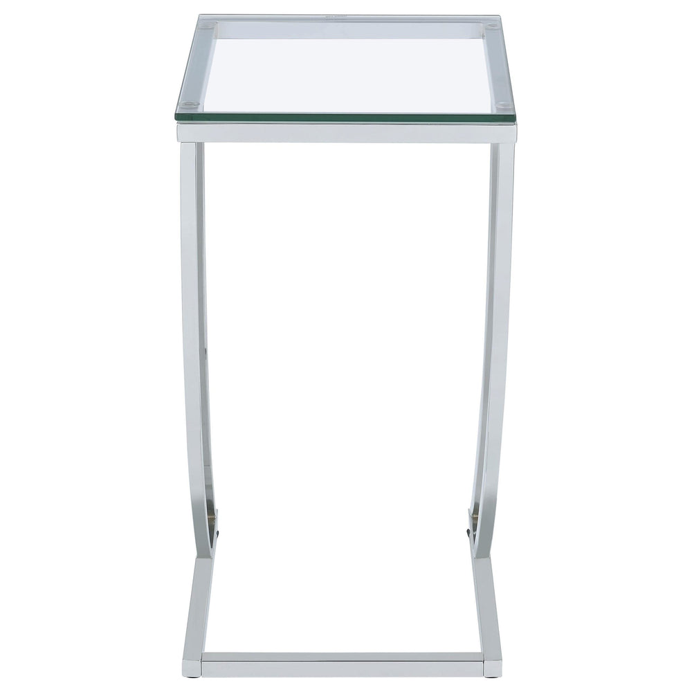 Cayden Rectangular Glass Top Sofa Side Table Chrome