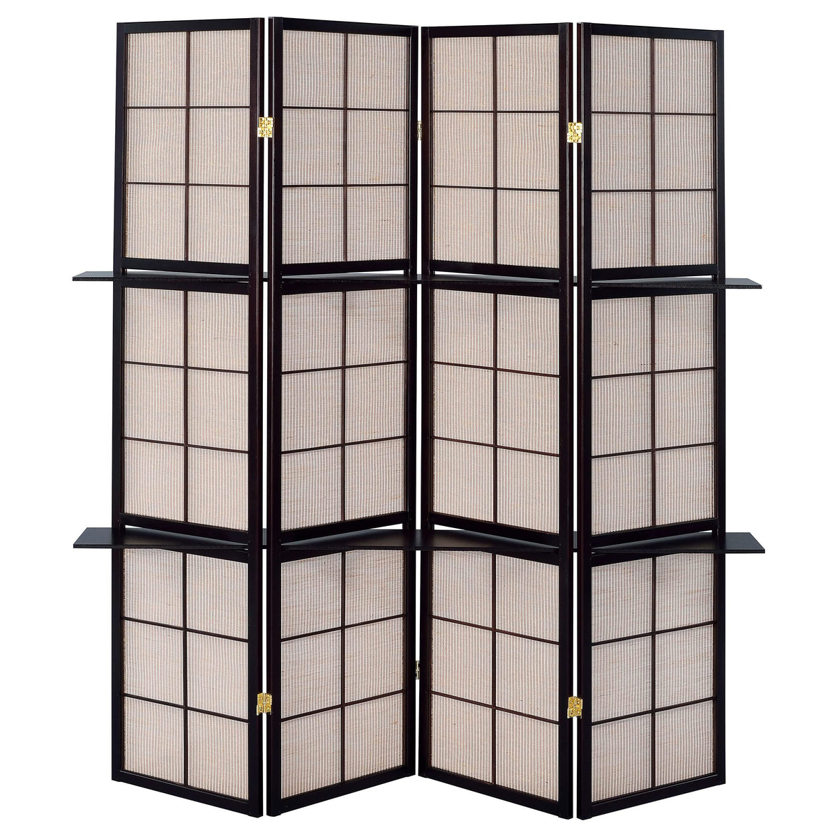 Biombo plegable Shoji de 4 paneles Iggy, color capuchino