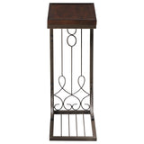 Mesa auxiliar rectangular en forma de C Alyssa, marrón y cobre