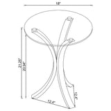 Mesa auxiliar redonda de acrílico con tapa de vidrio transparente Laning