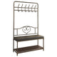 Francesca 6 Hook Coat Rack Hall Tree Shoe Bench Dark Bronze