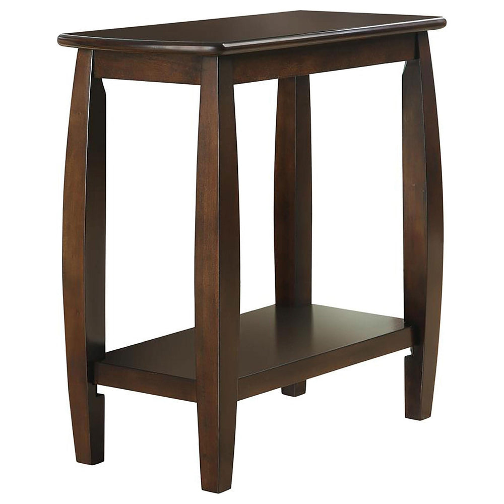 Mesa auxiliar rectangular de madera Dixon de 1 estante color capuchino