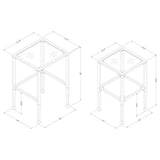 Leilani 2-piece Glass Top Nesting Table Set Black