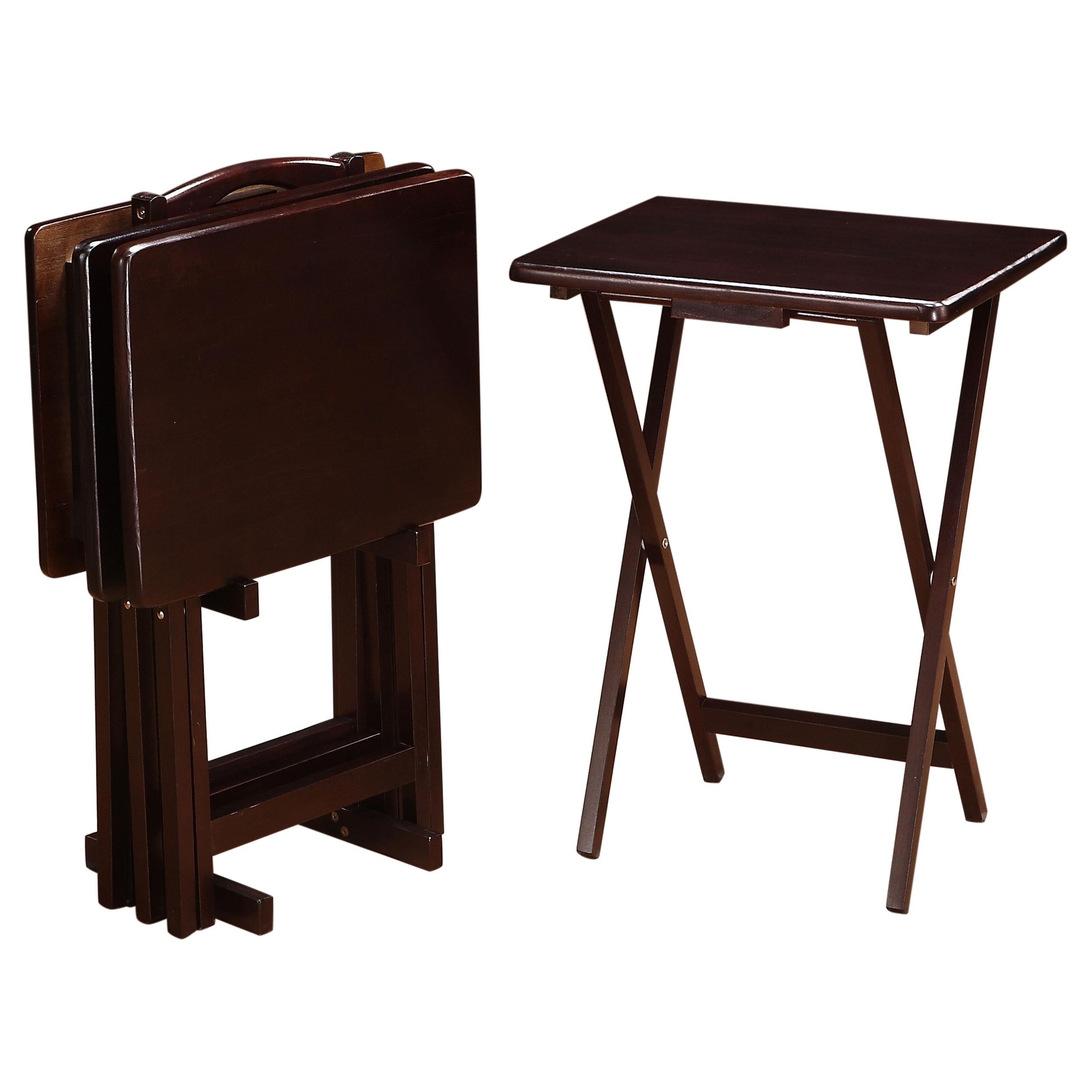 Donna 4-piece TV Tray Table Set Cappuccino
