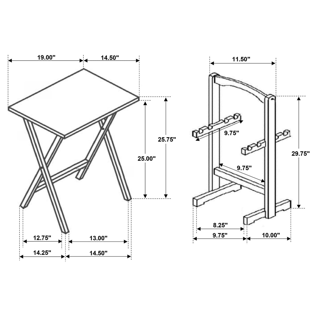 Donna 4-piece TV Tray Table Set Cappuccino