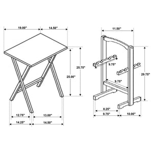 Donna 4-piece TV Tray Table Set Cappuccino