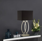 Lámpara de mesa Izuku de 29 pulgadas con pantalla rectangular en níquel cepillado