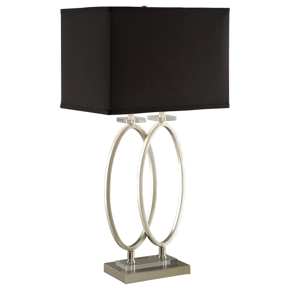 Lámpara de mesa Izuku de 29 pulgadas con pantalla rectangular en níquel cepillado