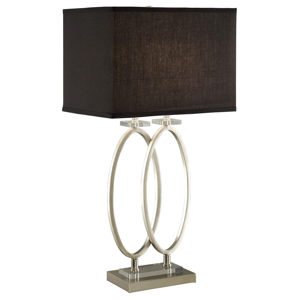 Lámpara de mesa Izuku de 29 pulgadas con pantalla rectangular en níquel cepillado