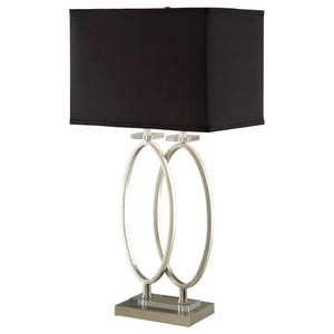 Lámpara de mesa Izuku de 29 pulgadas con pantalla rectangular en níquel cepillado