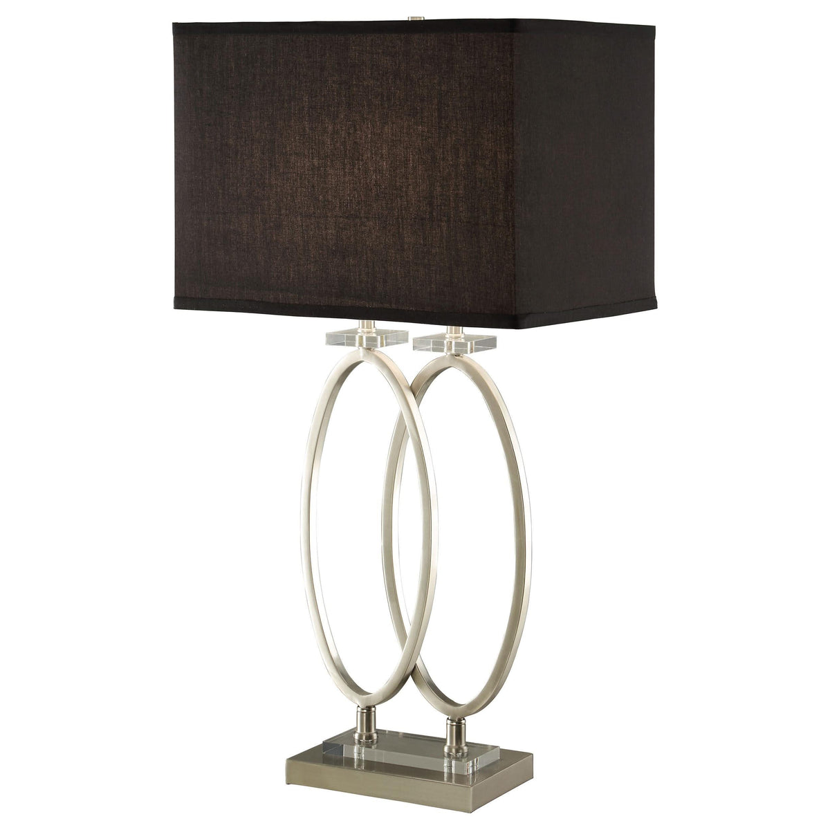 Lámpara de mesa Izuku de 29 pulgadas con pantalla rectangular en níquel cepillado