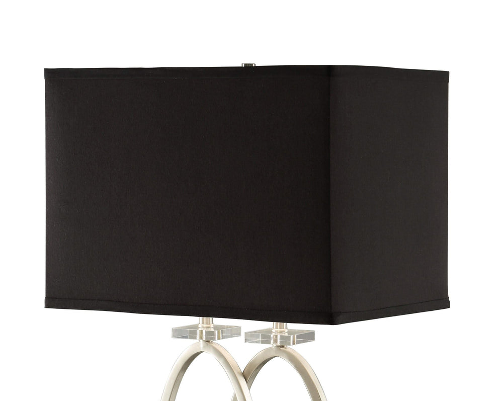 Lámpara de mesa Izuku de 29 pulgadas con pantalla rectangular en níquel cepillado