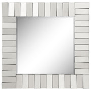 Tanwen 32 x 32 Inch Layered Panel Wall Mirror Silver