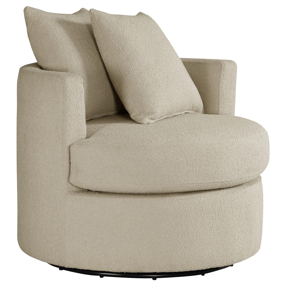Silla giratoria decorativa tapizada Debbie color camello