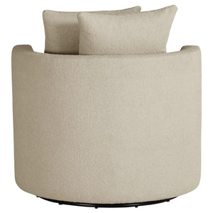 Silla giratoria decorativa tapizada Debbie color camello