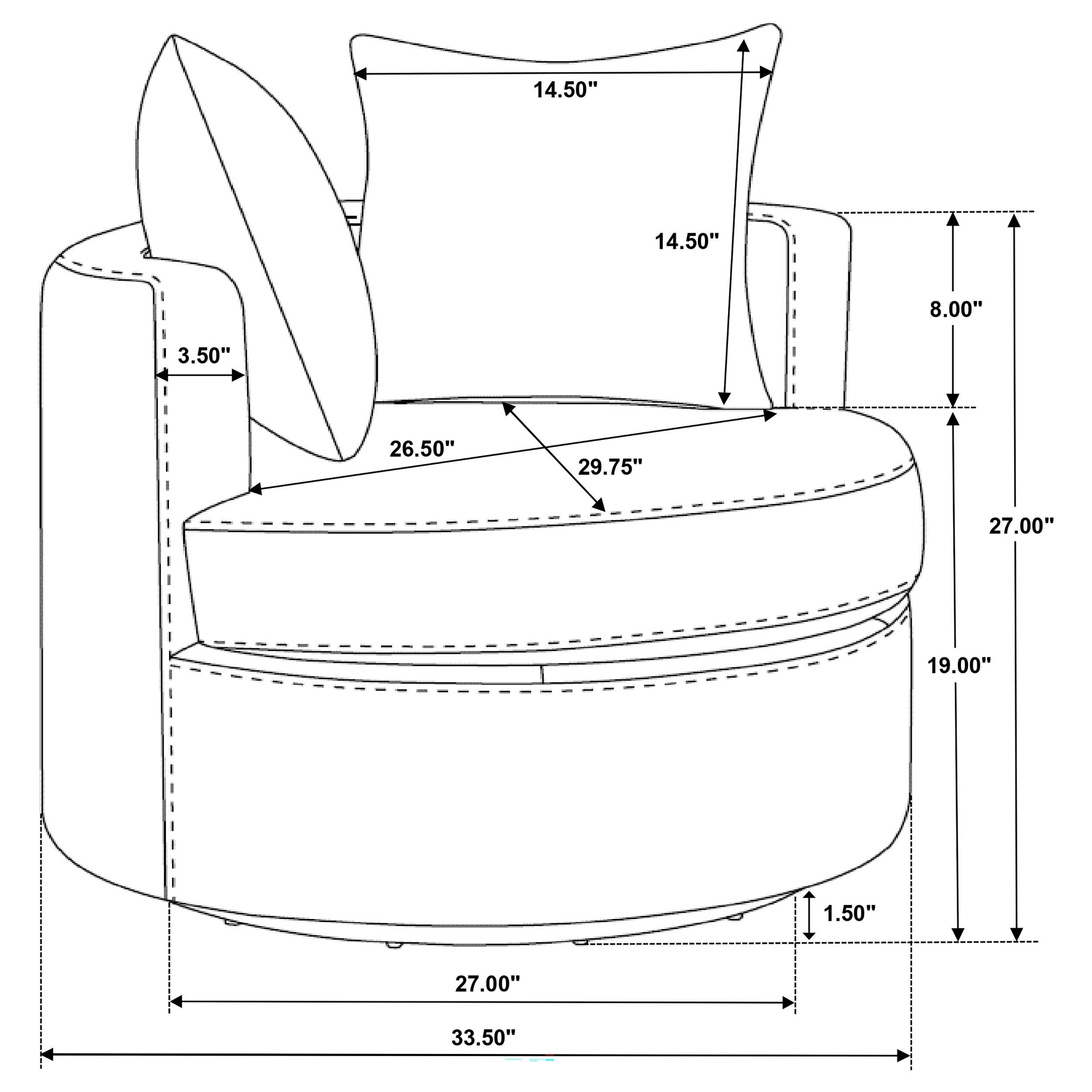 Debbie Upholstered Swivel Accent Chair Burnt Orange