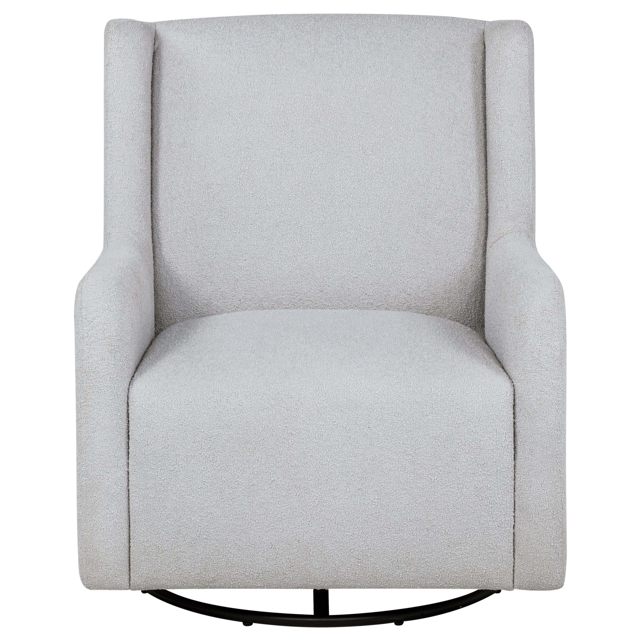 Serra Boucle Upholstered Swivel Glider Dove Grey