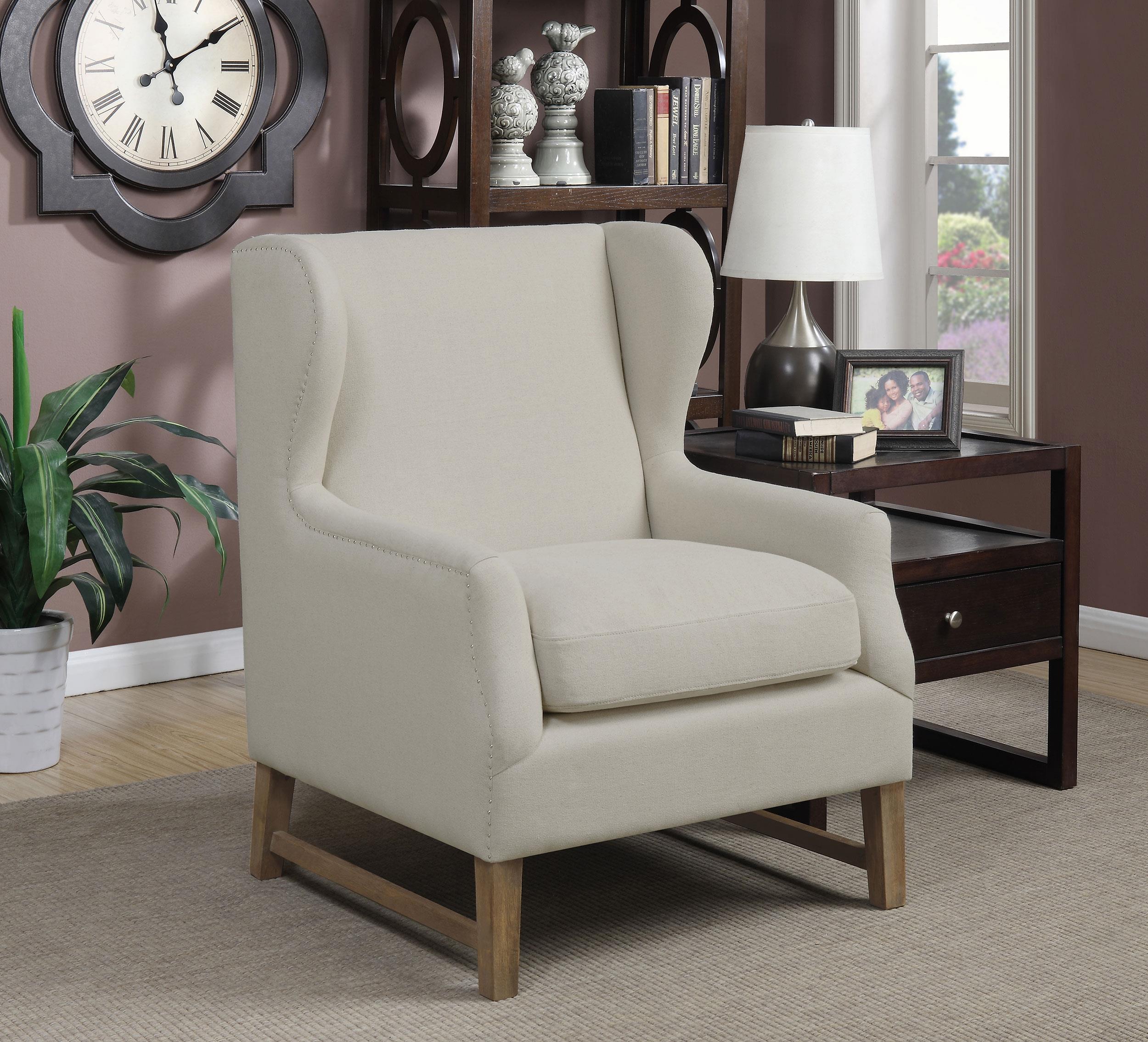 Fleur Upholstered Wingback Accent Chair Cream