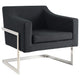 Silla decorativa tapizada Chris en cromo y gris