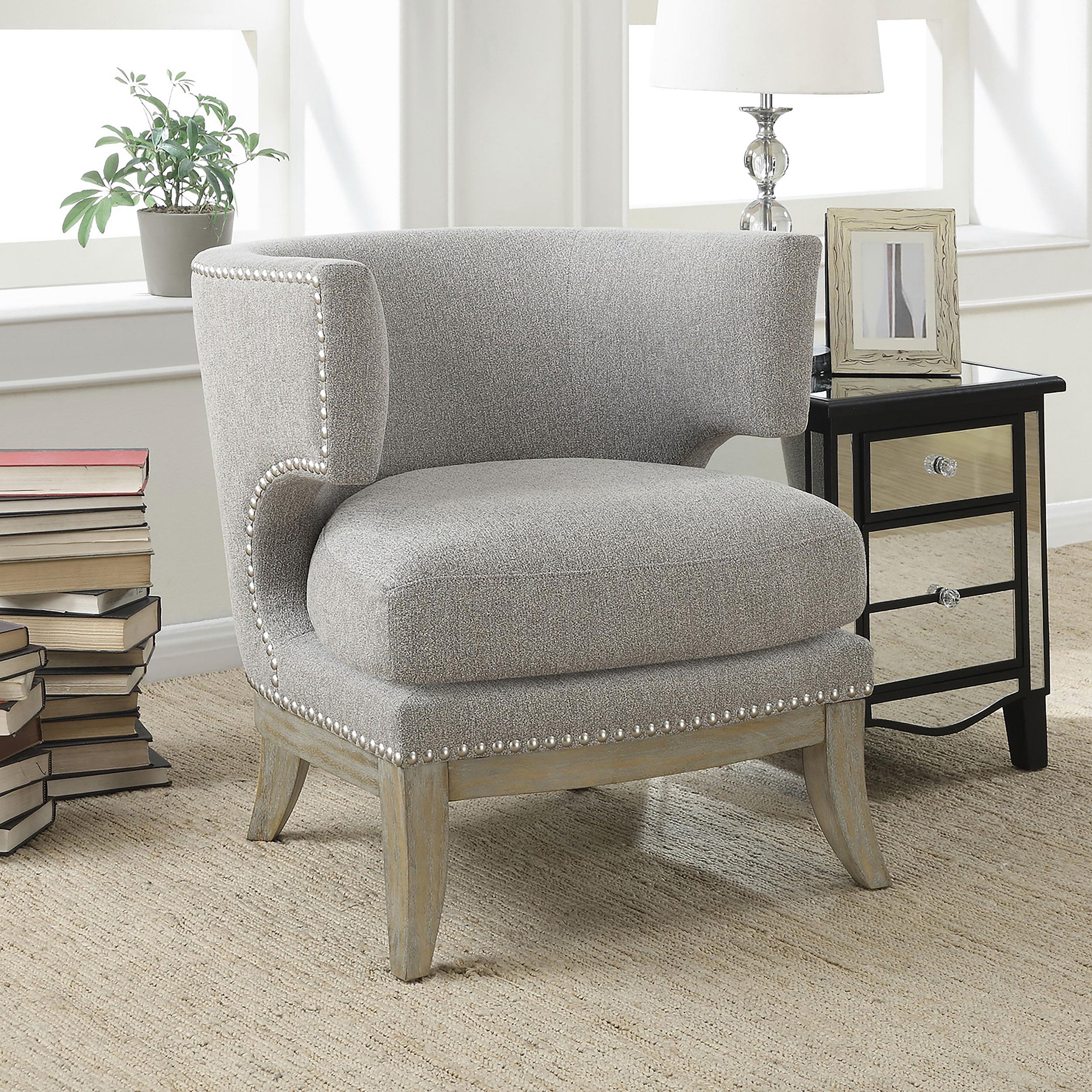 Jordan Upholstered Barrel Back Accent Chair Grey
