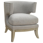 Jordan Upholstered Barrel Back Accent Chair Grey
