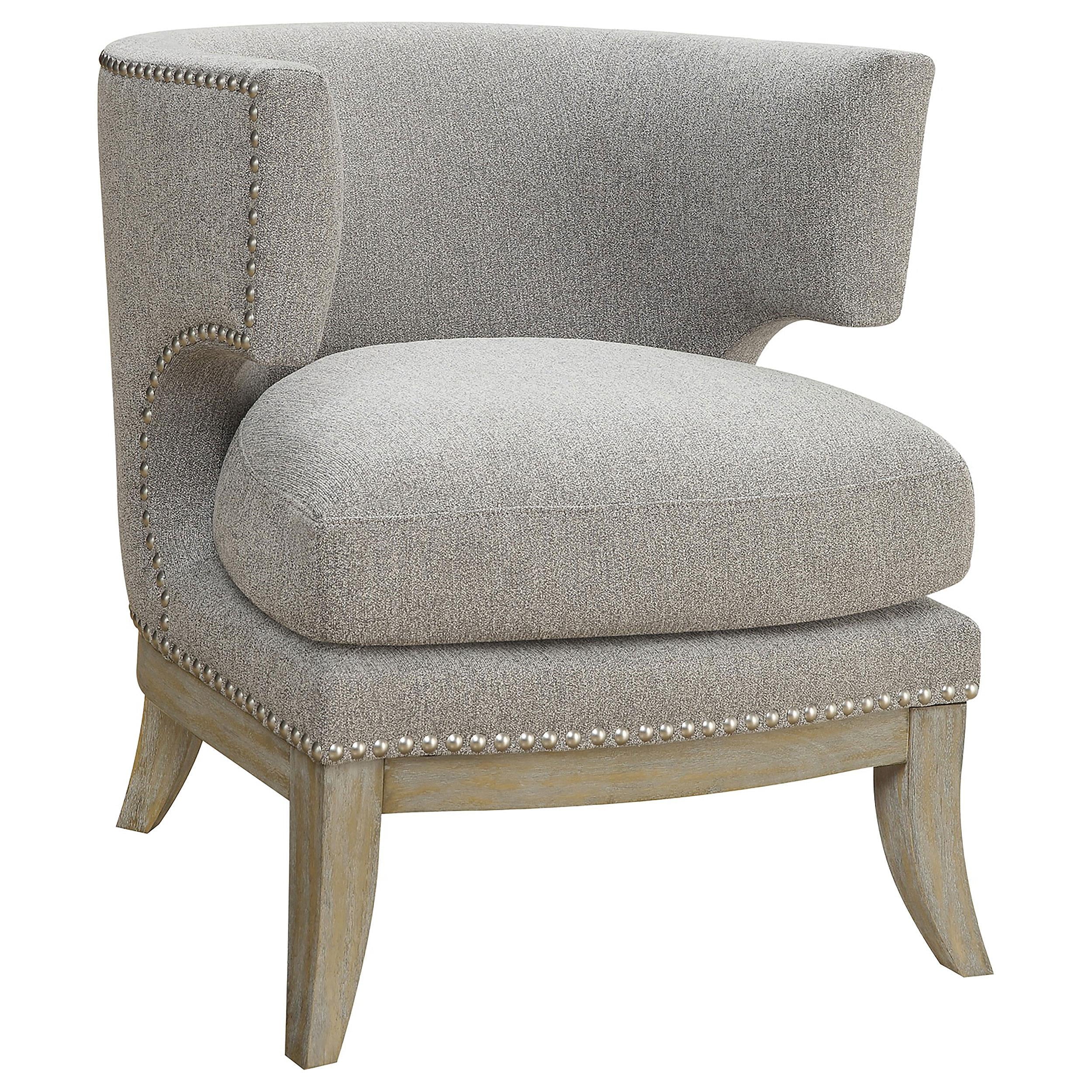 Jordan Upholstered Barrel Back Accent Chair Grey