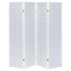 Roberto 4-Panel Room Divider Folding Shoji Screen White