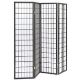 Biombo plegable Shoji de 4 paneles Roberto, gris oscuro