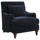 Sillón inglés tapizado Frodo con brazos, color azul medianoche