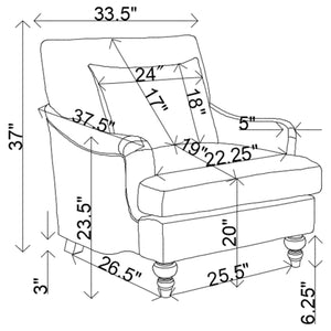 Sillón inglés tapizado Frodo con brazos, color azul medianoche