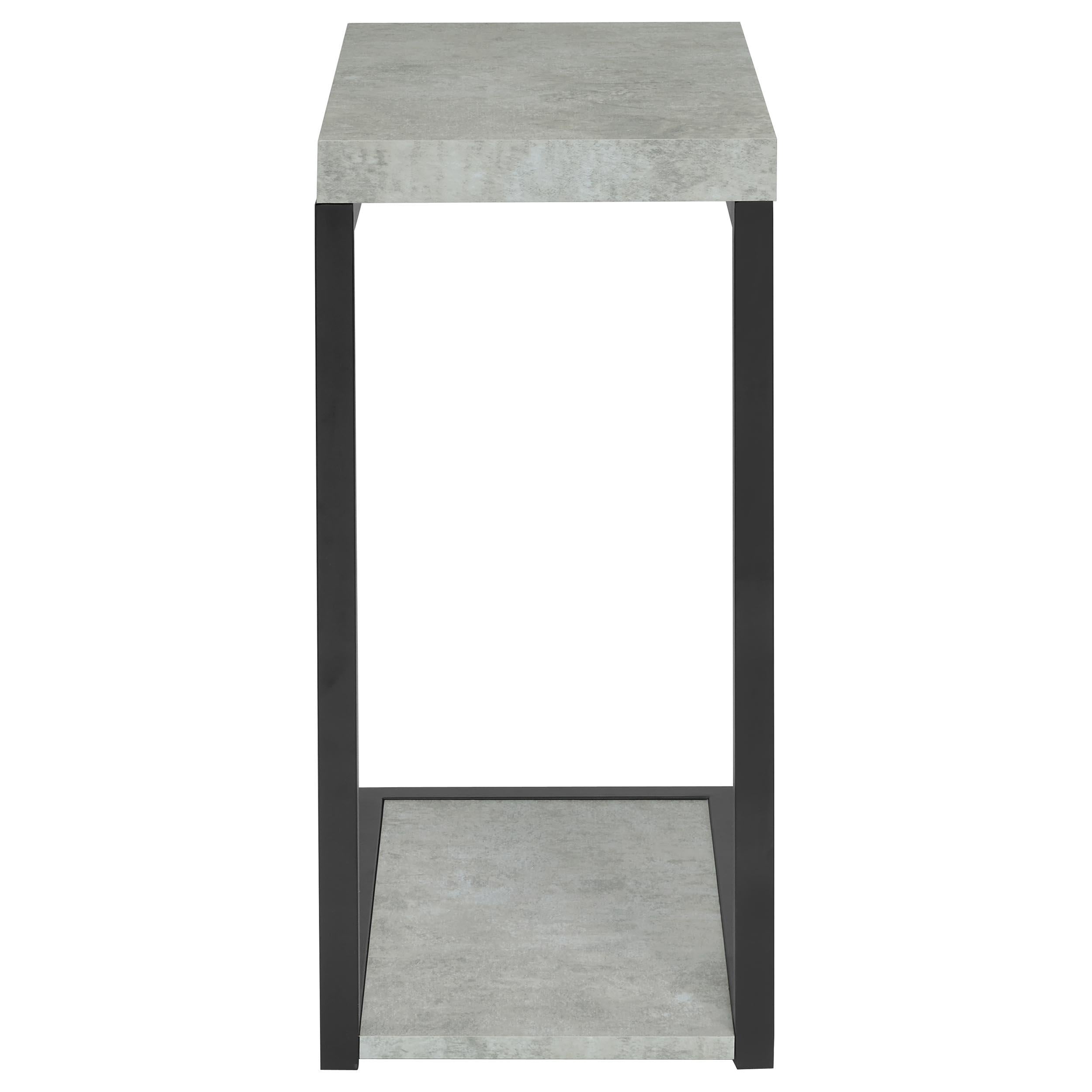 Beck Engineered Wood C-Shape Sofa Side Table Cement