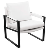 Sillón tapizado Rosalind con brazos, color blanco