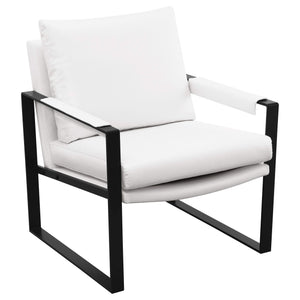 Sillón tapizado Rosalind con brazos, color blanco